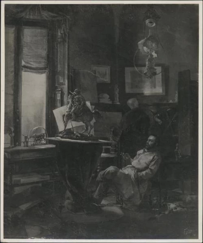 Il marchese Gioacchino d'Adda nel suo studio